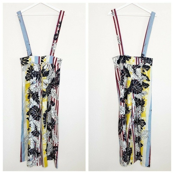 Zhu Suspender Overall Floral Wide Leg Pants NWT - Picture 1 of 7